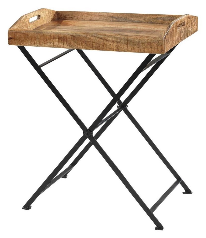 Home4You Beistelltisch, Mangoholz, Metallgestell, B 75 x T 40 cm Home4You Beistelltisch, Mangoholz, Metallgestell, B 75 x T 40 cm von Home4You