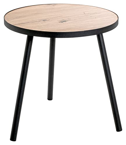 Home4You Beistelltisch - Artisan Eiche Dekor - Schwarz - MDF - Metall - Ø 50 cm - lackiert Home4You Beistelltisch - Artisan Eiche Dekor - Schwarz - MDF - Metall - Ø 50 cm - lackiert von Home4You