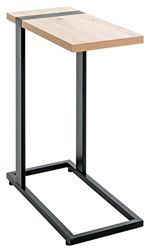 Home4You Beistelltisch - Eiche Bergen Dekor - Schwarz - 24 x 49 cm - MDF - Stahlrohr - lackiert Home4You Beistelltisch - Eiche Bergen Dekor - Schwarz - 24 x 49 cm - MDF - Stahlrohr - lackiert von Home4You