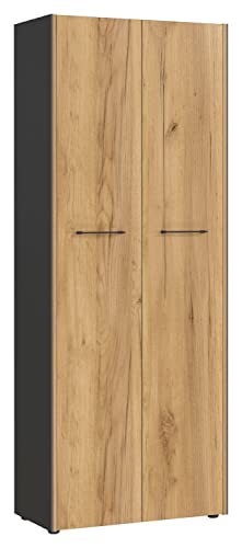 Home4You Büroschrank - Graphit Dekor - Navarra Eiche Dekor - 75 x 196 cm - mit 2 Türen von Home4You