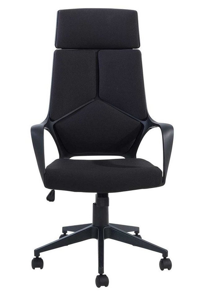 Home4You Bürostuhl Chefsessel, Kunstfaser, Schwarz, B 63 cm, T 52 cm von Home4You