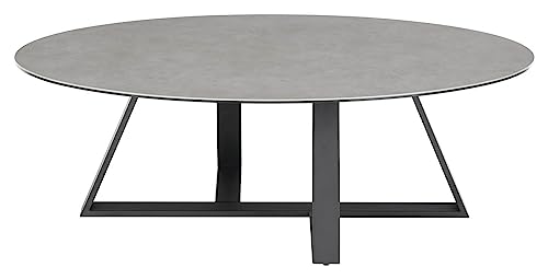 Home4You Couchtisch - Grau - Schwarz matt - Keramik - Metallgestell - 120 x 70 cm von Home4You