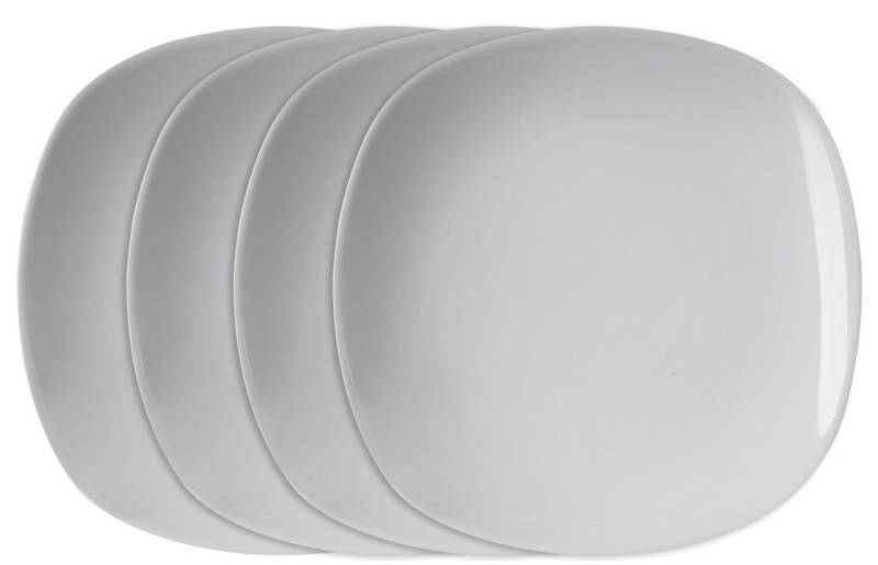 Home4You Dessertteller Weiß, B 19,5 cm x T 19,5 cm, Porzellan, (4 St) von Home4You