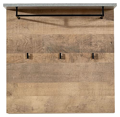 Home4You Garderobenpaneel - Betondekor - Eiche rustikal Dekor - 80 x 80 cm von Home4You