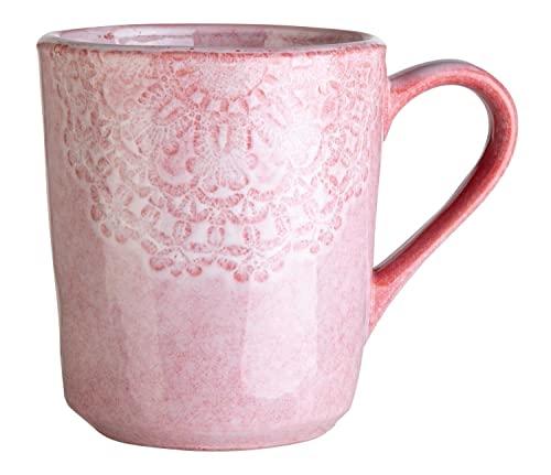 Home4You Kaffeetasse Kaffeebecher Teetasse | Steingut | Rosa | Gemustert | 355 ml von Home4You