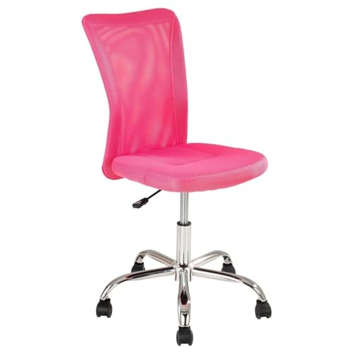Home4You Kinderdrehstuhl - Pink - Chromgestell - Meshbezug - höhenverstellbar - Schreibtischstuhl für Kinder Kinderschreibtischstuhl von Home4You