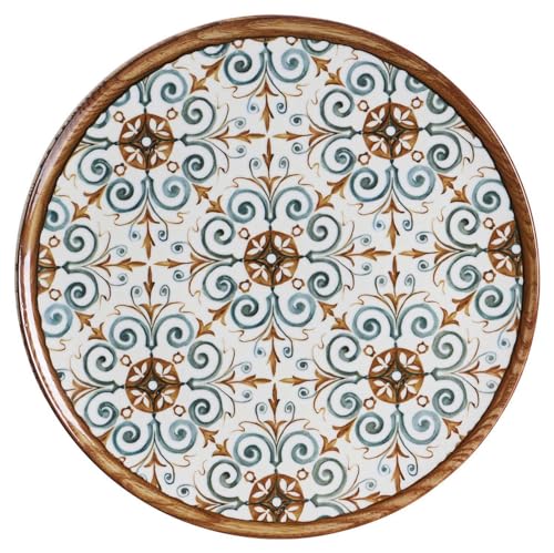 Home4You Pizzateller - Braun - Weiß - Blau - Steinzeug - Ø 32 cm von Home4You