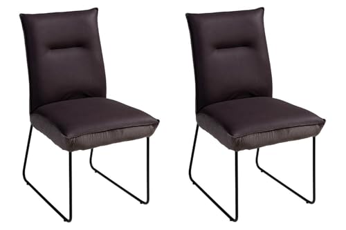 Home4You Polsterstühle - Braun - Schwarz - Webstoff - Metall - mit Steppung - 2er Set Home4You Polsterstühle - Braun - Schwarz - Webstoff - Metall - mit Steppung - 2er Set von Home4You