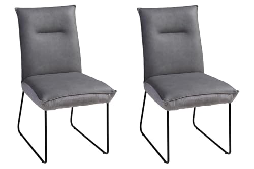 Home4You Polsterstühle - Grau - Schwarz - Webstoff - Metall - mit Steppung - 2er Set Home4You Polsterstühle - Grau - Schwarz - Webstoff - Metall - mit Steppung - 2er Set von Home4You