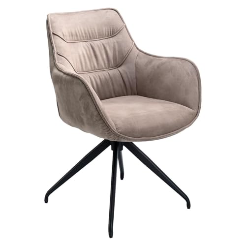 Home4You Polsterstuhl - Braun - Schwarz - Cord - Mikrofaser - 360 Grad drehbar Home4You Polsterstuhl - Braun - Schwarz - Cord - Mikrofaser - 360 Grad drehbar von Home4You