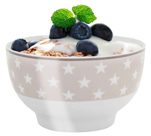 Home4You Schale Schüssel Müslischale | Porzellan | Beige | Mit Sternen von Home4You