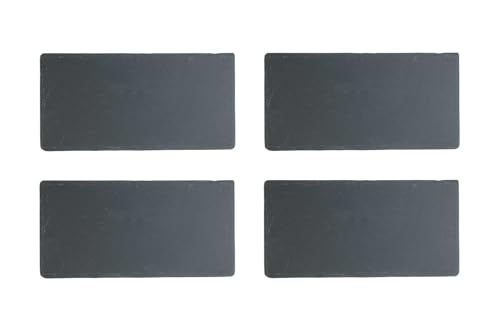 Home4You Schieferplatten 4er Set Tisch-Sets Untersetzer Platzsets - Schiefer - Anthrazit - 34x17 cm von Home4You