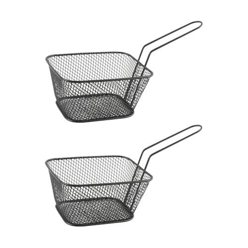 Home4You Servierkörbe - Schwarz - Metall - 14 x 11 cm - 2er Set von Home4You
