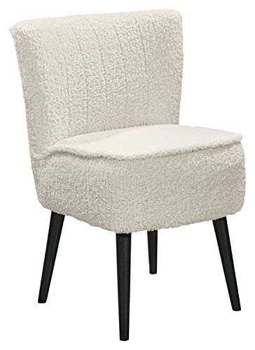 Home4You Sessel - Creme - Teddystoff - Stellfüße schwarz Home4You Sessel - Creme - Teddystoff - Stellfüße schwarz von Home4You