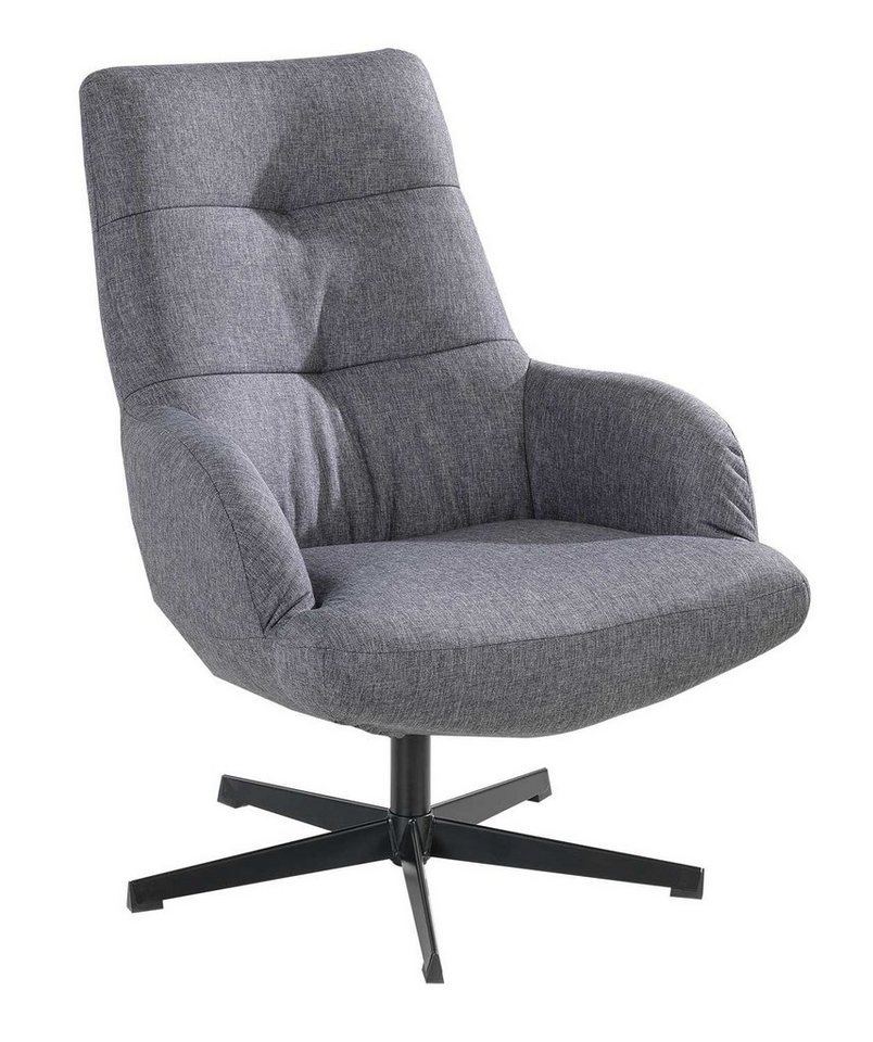 Home4You Sessel Dunkelgrau, Webstoff, 360 Grad drehbar von Home4You