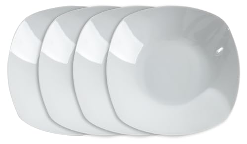 Home4You Suppenteller Tiefteller Salatteller - Porzellan - Weiß - 22 cm - 4er Set von Home4You