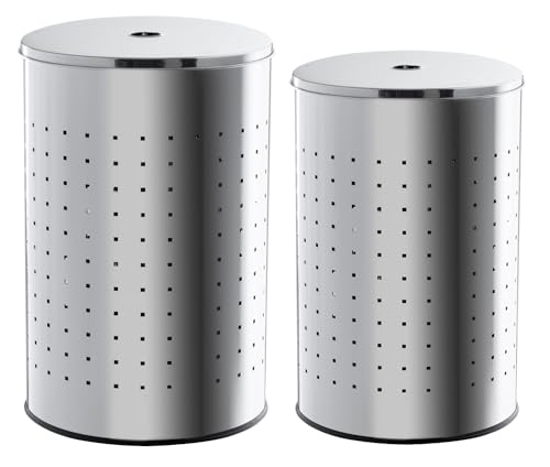 Home4You Wäschesammler-Set 2-teilig - Edelstahl - 37 Liter - 54 Liter Home4You Wäschesammler-Set 2-teilig - Edelstahl - 37 Liter - 54 Liter von Home4You