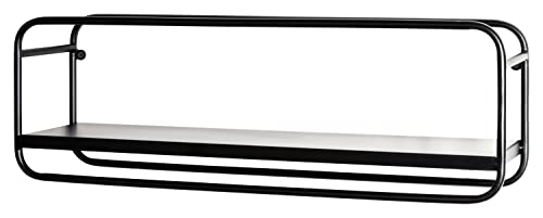 Home4You Wandregal - Schwarz - Metall - 60 x 15 cm von Home4You