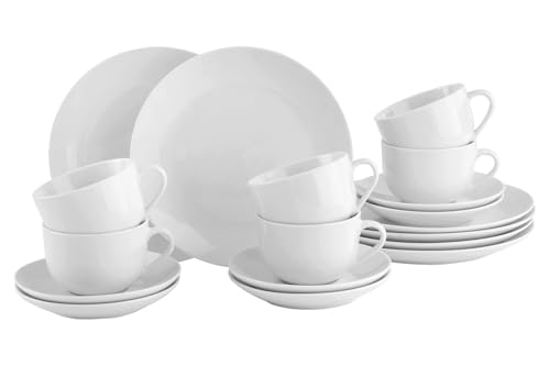 Kaffeeservice 18-teilig - für 6 Personen - Weiß - Porzellan - Kaffeegeschirr Geschirrset Kaffeeservice 18-teilig - für 6 Personen - Weiß - Porzellan - Kaffeegeschirr Geschirrset von Home4You