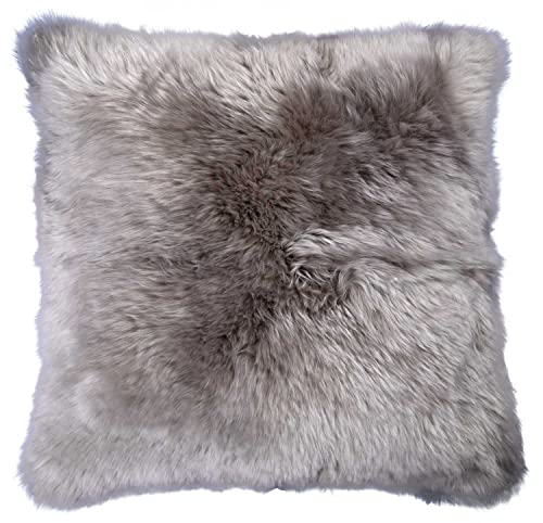 Kissenbezug für Couchkissen Sofakissen - 50 x 50 cm - Schaffell - Grau - Kissenhülle Zierkissenbezug von Home4You