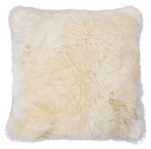 Kissenbezug für Couchkissen Sofakissen - 50 x 50 cm - Schaffell - Weiß - Kissenhülle Zierkissenbezug von Home4You