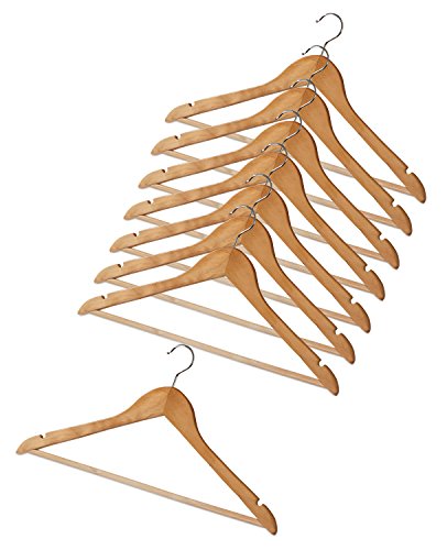 Kleiderbügel 8er Set - Braun - Holz - mit Rockkerbe & Hosensteg - Hosenbügel Wäschebügel Kleiderbügel 8er Set - Braun - Holz - mit Rockkerbe & Hosensteg - Hosenbügel Wäschebügel von Home4You