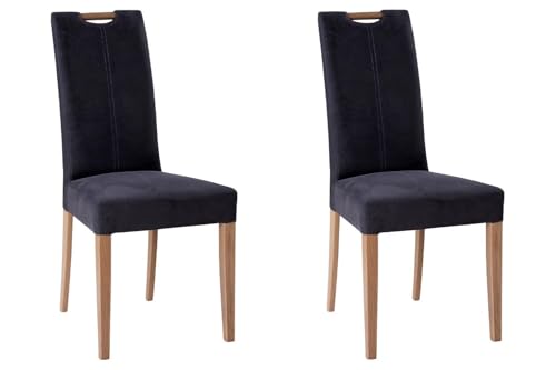 Polsterstühle 2er Set - Anthrazit - Braun - Mikrofaserbezug - Holzbeine Polsterstühle 2er Set - Anthrazit - Braun - Mikrofaserbezug - Holzbeine von Home4You