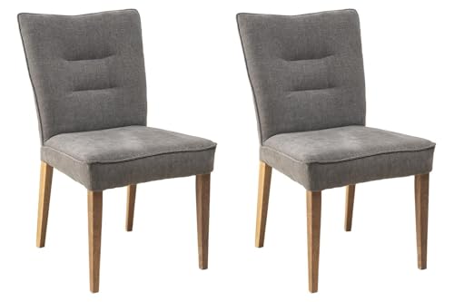 Polsterstühle - Braun - Taupe - Stoffbezug - Holzgestell - 2er Set von Home4You