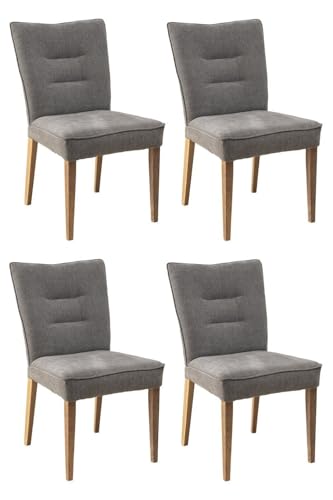 Polsterstühle - Braun - Taupe - Stoffbezug - Holzgestell - 4er Set von Home4You