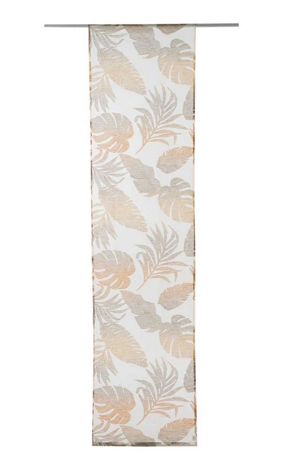 Vorhang, Flächenvorhang, Kupferfarben, Creme, Home4You, (1 St), B 60 x L 245 cm, Blättermotiv von Home4You