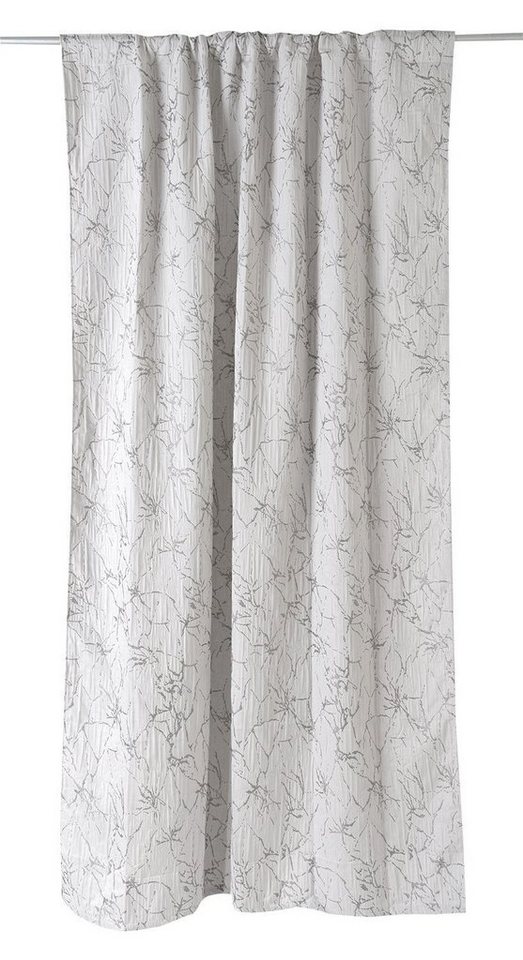 Vorhang PERSEUS, Verd. Schlaufen, Grau, L 245 x B 140 cm, Home4You, verdeckte Schlaufen, halbtransparent von Home4You