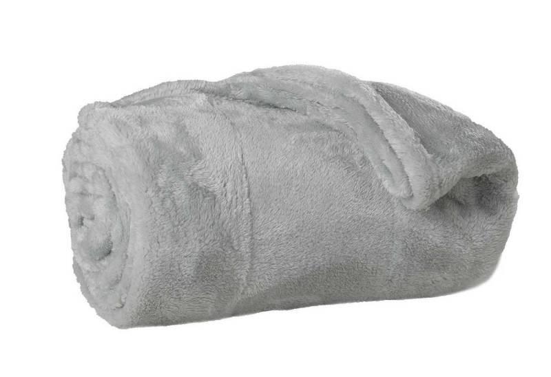 Wohndecke Fleecedecke, Grau, 150 x 200 cm, Polyester, Home4You von Home4You