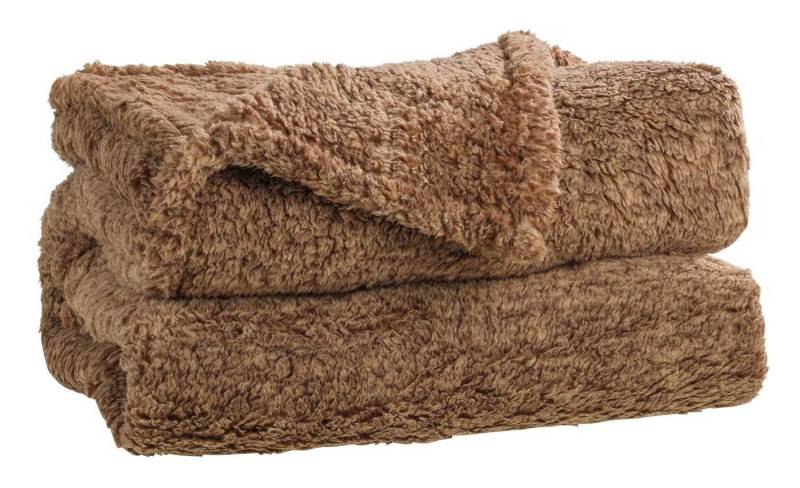 Wohndecke JAINA, Fleecedecke, Braun, 150 x 200 cm, Home4You von Home4You