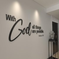 Mit Gott Sind Alle Dinge Möglich - Religiöses Wandschild 3D-Buchstaben Christliche Wandwörter Wanddekoration Wandbehang Artikelnummer Wgtp von HomeArtStickers