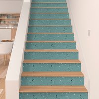 Selbstklebender Fliesenaufkleber, Blaues Terrazzo-Muster, 10 Stück - Skufxter7 Selbstklebender Fliesenaufkleber, Blaues Terrazzo-Muster, 10 Stück - Skufxter7 von HomeArtStickers