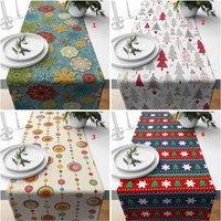 Weihnachten Tischläufer, Küchen Läufer, Neujahr Tischdecke, Weihnachtsbaum Schneeflocke Tischplatte, Housewarming Geschenk, Wohnkultur Weihnachten Tischläufer, Küchen Läufer, Neujahr Tischdecke, Weihnachtsbaum Schneeflocke Tischplatte, Housewarming Geschenk, Wohnkultur von HomeCraftsTR
