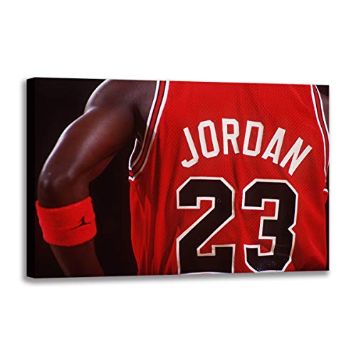 Back of Michael Jordan Poster und Drucke, Leinwandbild, Panorama, skandinavische Wandkunst, Bild für Wohnzimmer (60 x 90 cm ungerahmt) von HomeDC