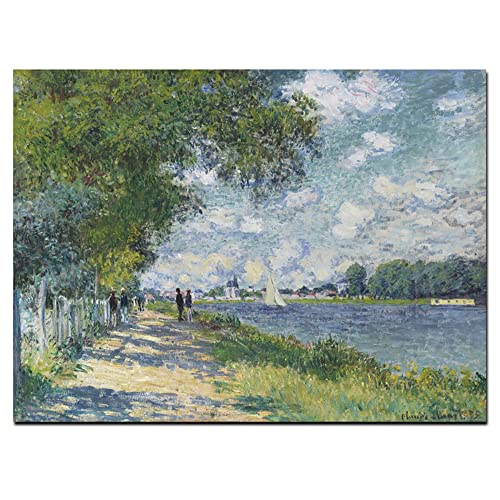 HD Druck Claude Monet Seine In Argenteuil Impressionistische Landschaft Ölgemälde Auf Leinwand Kunst Poster Wandbild Für Wohnzimmer (40x60 cm(ohne Rahmen)) von HomeDC