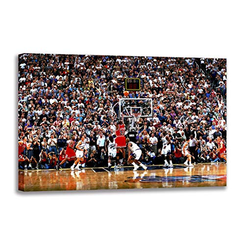 Leinwandbild, Motiv: Michael Jordan's letzter Wurf von '98, Posterdruck, Wandbilder für Wohnzimmer, Heimdekoration, Fangeschenk, (80 x 120 cm ungerahmt) von HomeDC