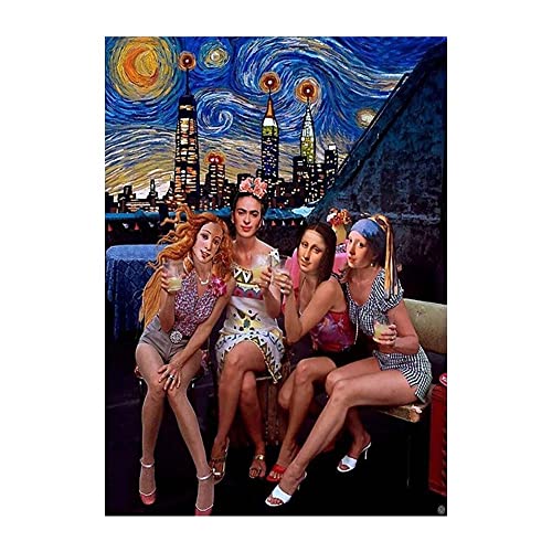 Lustige Kunst Abstrakte Van Gogh Und Freunde Leinwand Malerei Moderne Poster Und Drucke Wandkunst Bilder Für Wohnzimmer Wohnkultur (Art-5,40x60 cm(Holzrahmen)) von HomeDC
