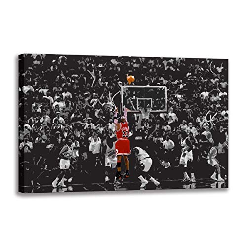 HomeDC Michael Jordan 98 Finals Last Shot Wandkunst Poster Druck Kunstdruck Wandbild für Wohnzimmer, Küche, Schlafzimmer, Chicago Bulls Fan Geschenk (50 x 30 cm ungerahmt) von HomeDC