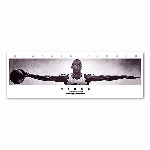 Michael Jordan Flügel Poster Basketball Star Leinwand Malerei Moderne Wandkunst Bild Für Wohnzimmer Wohnkultur (60x180 cm(ohne Rahmen)) von HomeDC