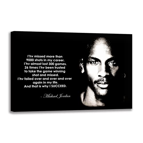 Michael Jordan Inspirierende Zitate Poster Leinwand Kunst Malerei Basketball Wandbild Für Wohnzimmerdekoration (50x70 cm(ohne Rahmen)) von HomeDC