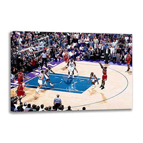Michael Jordan's Final Shot in The 98 Finals Leinwand-Kunstdruck, Wandbild, für Wohnzimmer-Fan, Geschenk (30 x 50 cm ungerahmt) von HomeDC