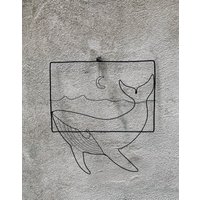 Wire Art Whale Wandbehang, Draht-Skulptur Des Abstrakten, Metallskulptur, Draht-Wand-Kunst, Dekorative Einzigartiges Wohndekor, Geschenk von HomeDeHa