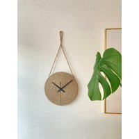 Jute-Wanduhr, Bauernhaus-Wanduhr, Einzigartige Wanduhr, Rustikale Wicker Jute-Dekor, Rattan-Wanduhr, Moderne Geschenk Jute-Wanduhr, Bauernhaus-Wanduhr, Einzigartige Wanduhr, Rustikale Wicker Jute-Dekor, Rattan-Wanduhr, Moderne Geschenk von HomeDeHa