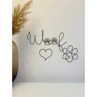 Woof Sign Wire Art Wanddekoration, 3 Stück Heart Pfote Set, Für Hundeliebhaber, Valentinstag Geschenke, Wand Worte, Draht Wort Schild, Metall Worte von HomeDeHa