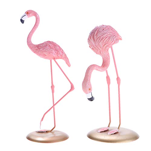 HomeDecTime 2er Set Flamingo Dekofigur Gartenfigur Garten Sommer Frühling Dekoration von HomeDecTime