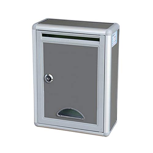 HomeDecTime Briefkasten Postkasten Zeitungskasten Aluminium Wandbriefkasten mit Schloss, 215x105x285 mm von HomeDecTime