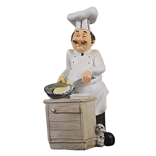 HomeDecTime Chef Holding Melting Dome Tray Statue Küchenchef Dekor Figur - Kochen von HomeDecTime